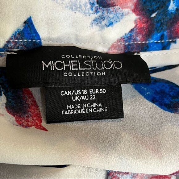 Addition Elle  Michel Studio Floral Vneck Short sleeve Size 18 - Picture 8 of 9